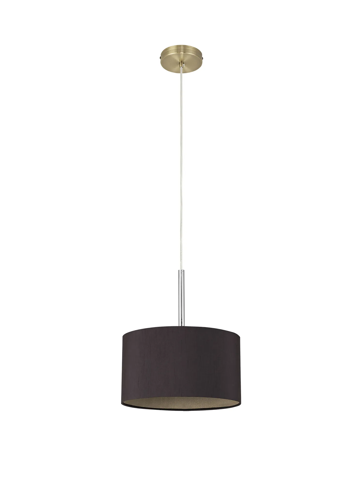 Baymont 30cm Pendant 1 Light Antique Brass, Midnight Black/Green Olive DK0203  Deco Baymont AB BL/GR